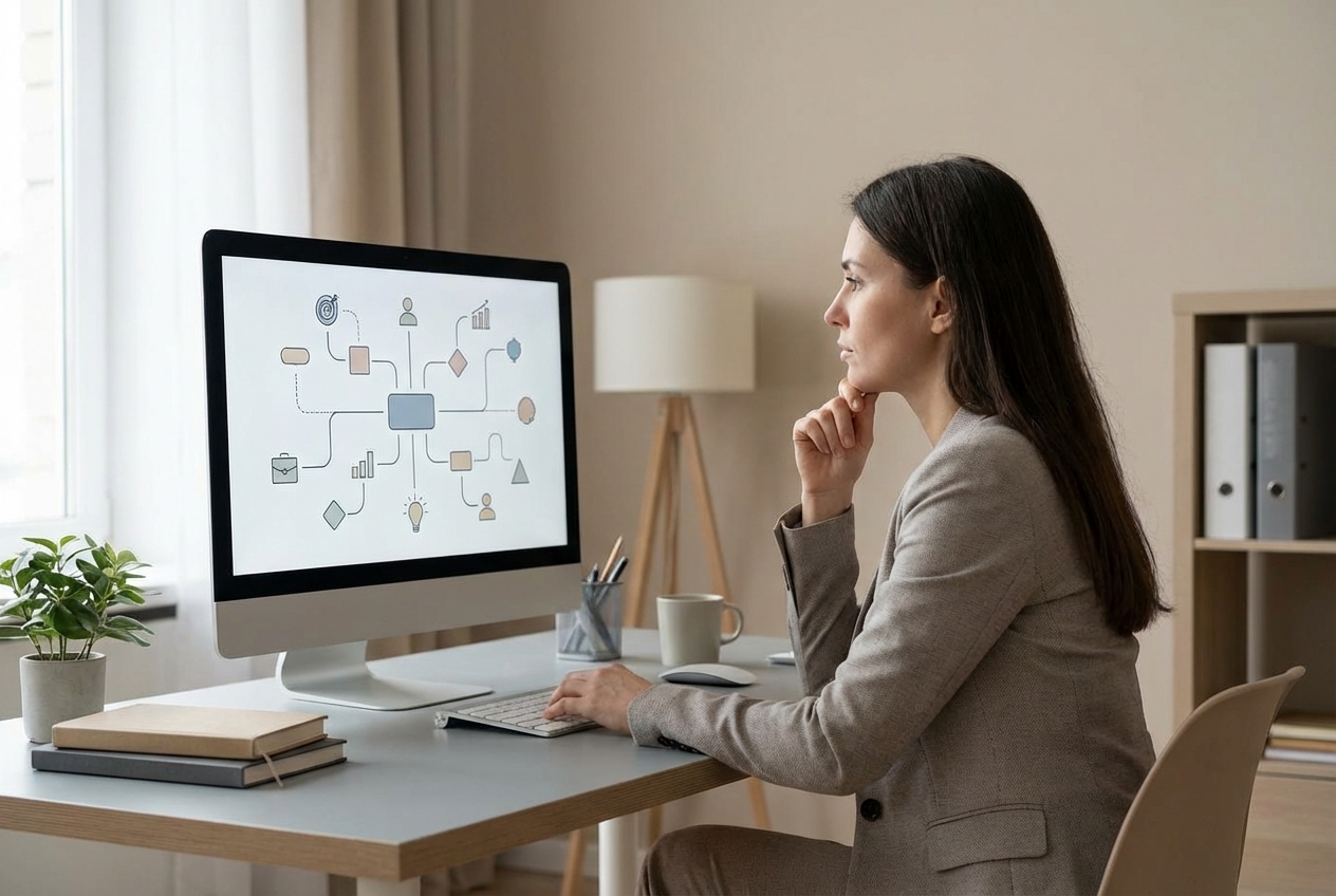 Специалист анализирует карьерные сценарии и профессиональные траектории